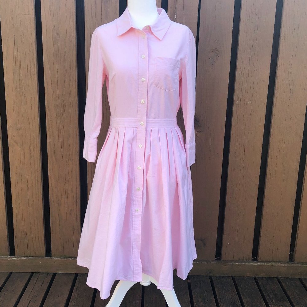 Jones New York 3/4 sleeve linen button up dress
